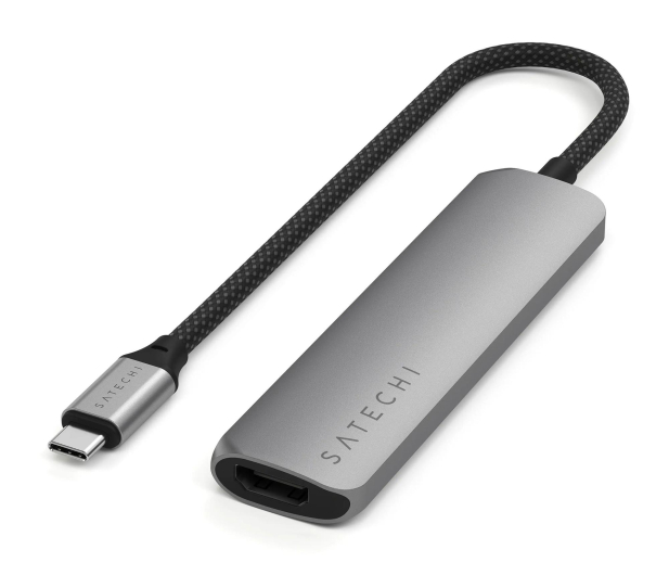 Satechi 4-in-1 USB-C Slim Multiport Adapter 4K USB-C, szary STP4SM - 1358259 - zdjęcie